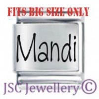 Mandi Etched Name Charm - Fits BIG size 13mm