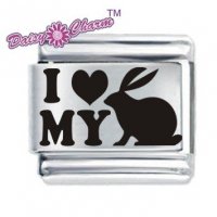 Love my Rabbit ETCHED Italian Charm