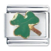 Lucky Green Shamrock Italian Charm