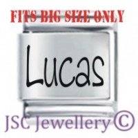 Lucas Etched Name Charm - Fits BIG size 13mm