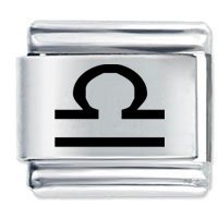 Libra Zodiac Etched Italian Charm