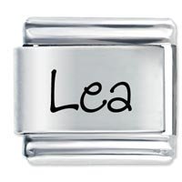 Lea Etched Name Italian Charm