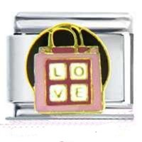 Love Shopping Enamel  Italian Charm