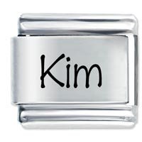 Kim Etched Name Italian Charm