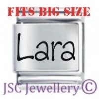 Lara Etched Name Charm - Fits BIG size 13mm