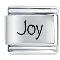 Joy Etched Name Italian Charm