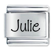 Julie Etched Name Italian Charm