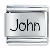 John Etched Name Italian Charm