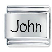 John Etched Name Italian Charm