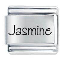Jasmine Etched Name Italian Charm