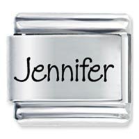 Jennifer Etched Name Italian Charm