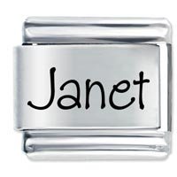 Janet Etched Name Italian Charm
