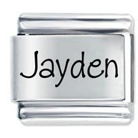 Jayden Etched Name Italian Charm