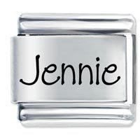 Jennie Etched Name Italian Charm