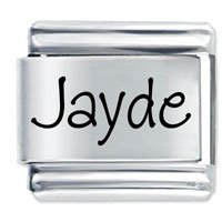 Jayde Etched Name Italian Charm