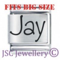 Jay Etched Name Charm - Fits BIG size 13mm