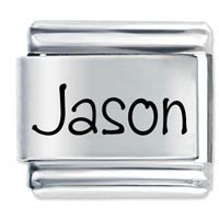 Jason Etched Name Italian Charm