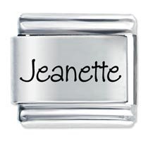 Jeanette Etched Name Italian Charm