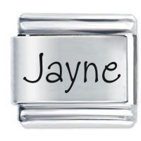 Jayne Etched Name Italian Charm