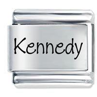 Kennedy Etched Name Italian Charm
