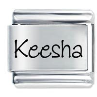 Keesha Etched Name Italian Charm