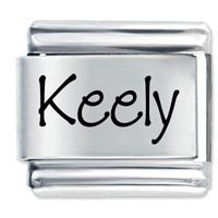 Keely Etched Name Italian Charm