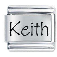 Keith Etched Name Italian Charm