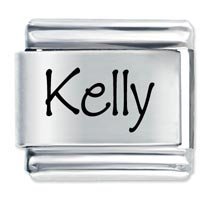 Kelly Etched Name Italian Charm
