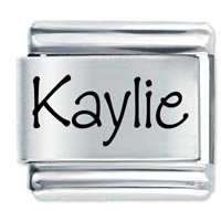 Kaylie Etched Name Italian Charm