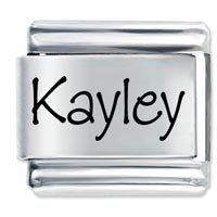 Kayley Etched Name Italian Charm