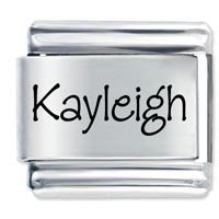 Kayleigh Etched Name Italian Charm