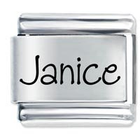 Janice Etched Name Italian Charm