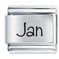 Jan Etched Name Italian Charm