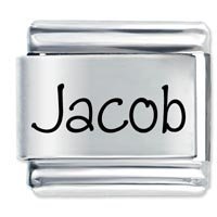 Jacob Etched Name Italian Charm