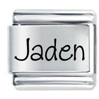 Jaden Etched Name Italian Charm