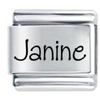 Janine Etched Name Italian Charm
