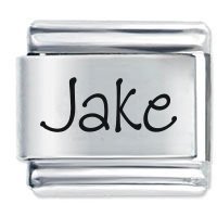 Jake Etched Name Italian Charm