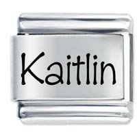 Kaitlin Etched Name Italian Charm