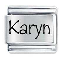 Karyn Etched Name Italian Charm