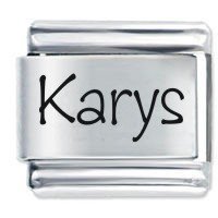Karys Etched Name Italian Charm