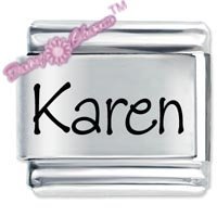 Karen Etched Name Italian Charm