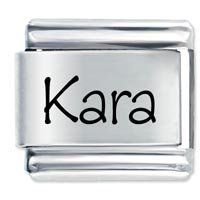 Kara Etched Name Italian Charm
