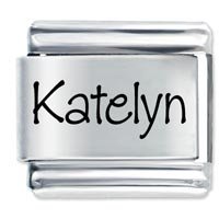 Katelyn Etched Name Italian Charm