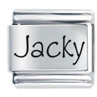 Jacky Etched Name Italian Charm