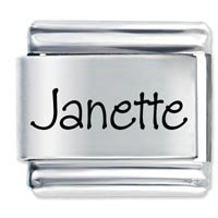 Janette Etched Name Italian Charm
