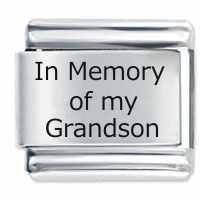 In Memory Of My Grandson ETCHED Italian Charm