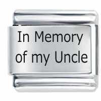 In Memory Of My Uncle ETCHED Italian Charm