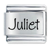 Juliet Etched Name Italian Charm