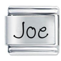 Joe Etched Name Italian Charm