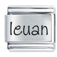 Ieuan Etched Name Italian Charm